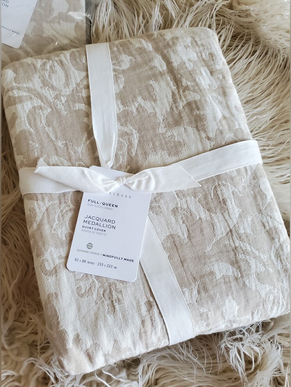NWT Pottery Barn Jacquard Medallion Duvet Cover Full/Queen + 2 Standard Shams